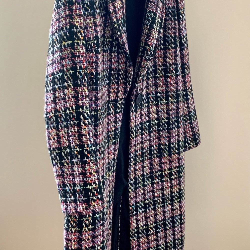 Halogen One-Button Coat (Black/Multi Color) - Picture 10 of 11